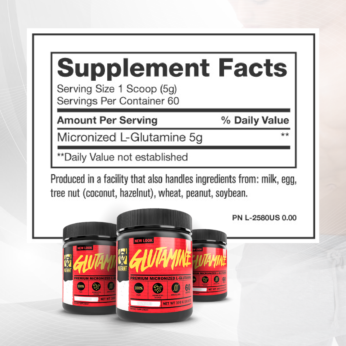 Mutant, GLUTAMINE, Unflavored, 300 g - Ultimate Sup Singapore