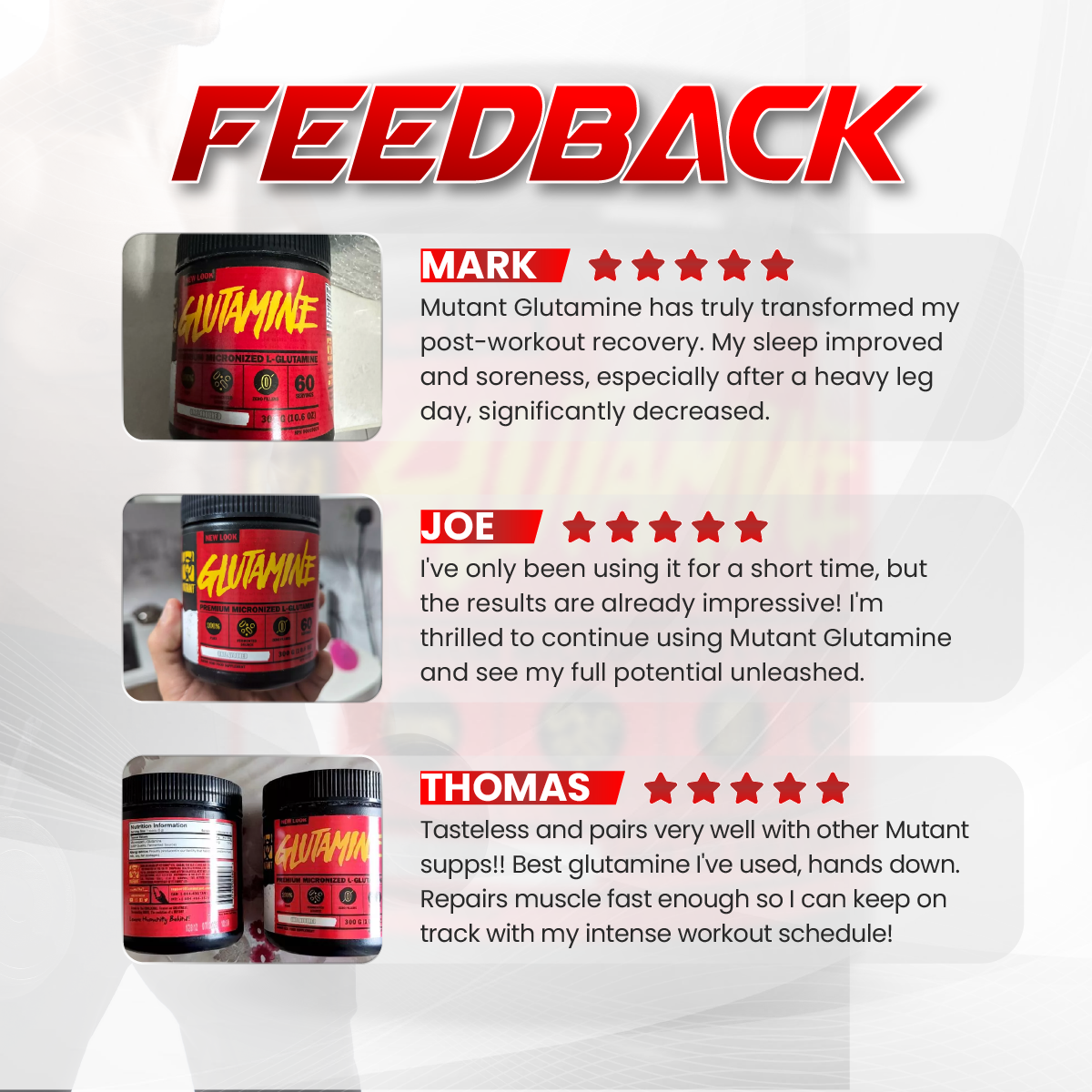 Mutant, GLUTAMINE, Unflavored, 300 g - Ultimate Sup Singapore