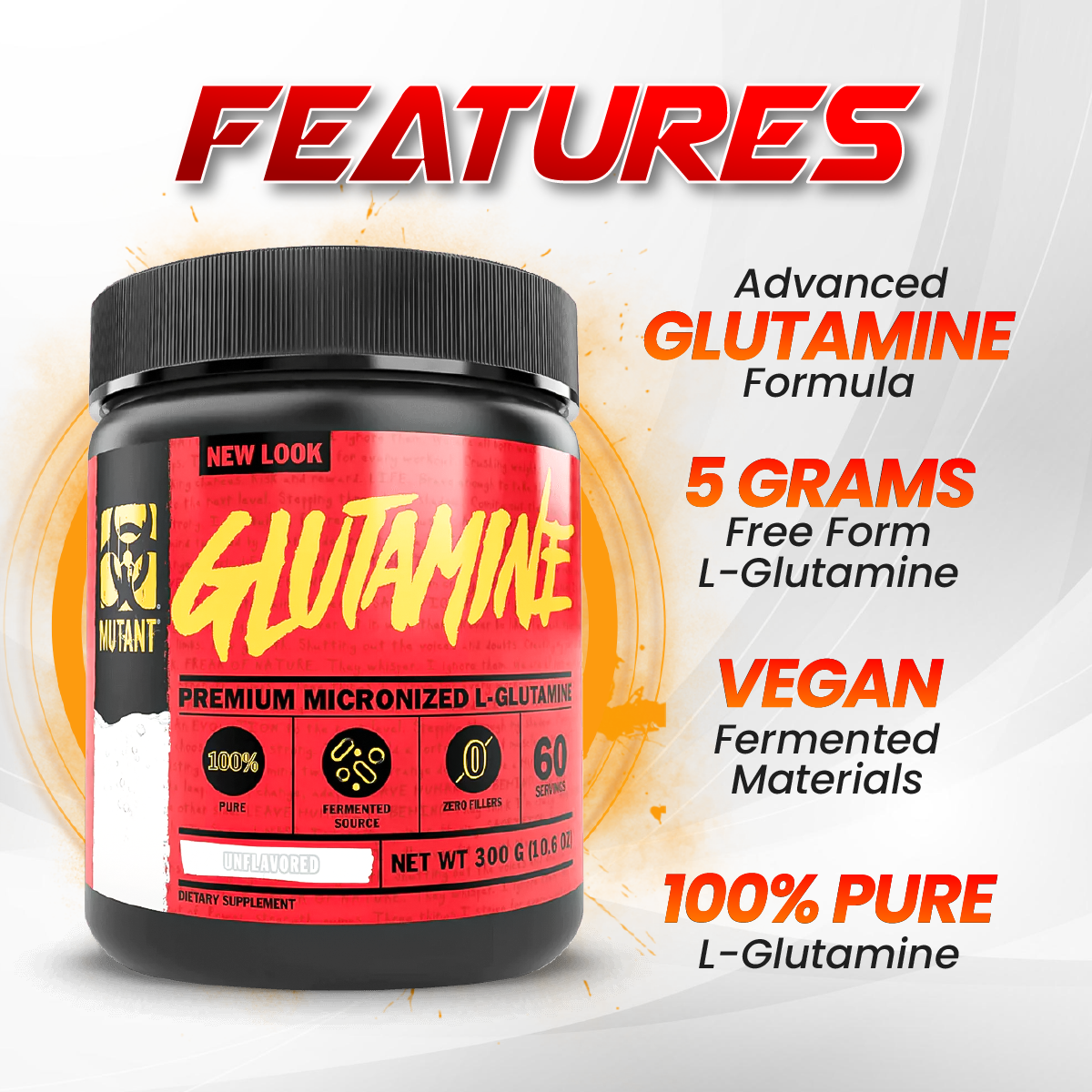 Mutant, GLUTAMINE, Unflavored, 300 g - Ultimate Sup Singapore
