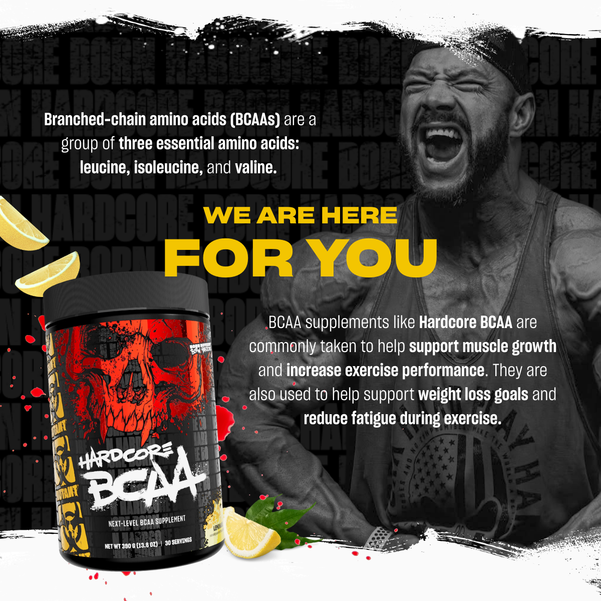 Mutant Hardcore BCAA - Pre, Intra or Post Workout, Hydration & Recovery 390g - Ultimate Sup Singapore