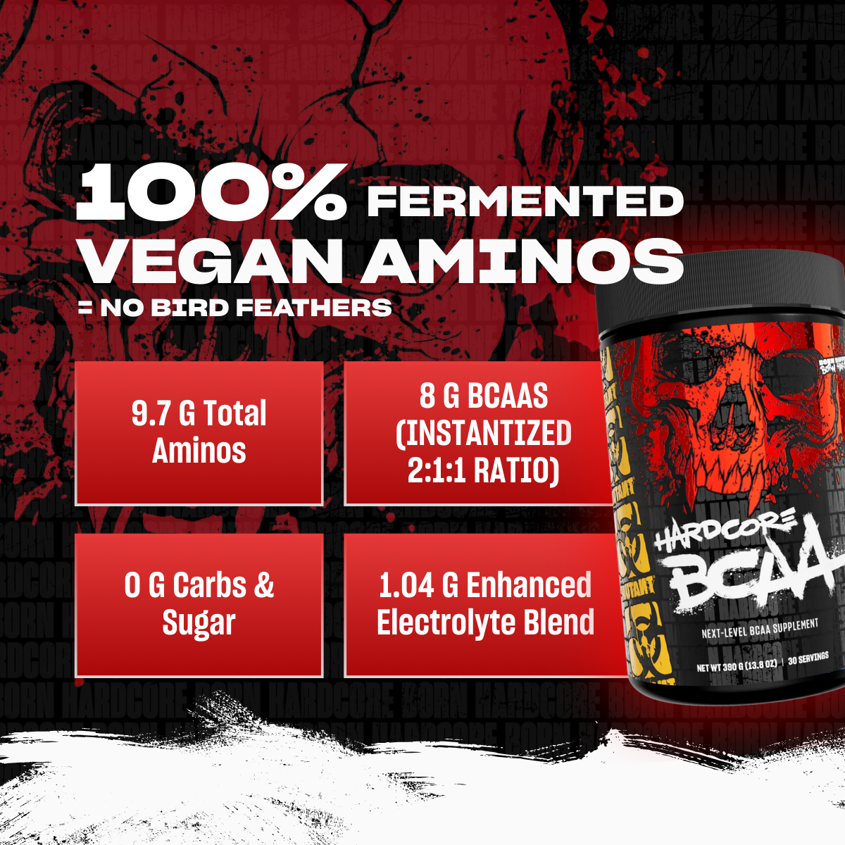 Mutant Hardcore BCAA - Pre, Intra or Post Workout, Hydration & Recovery 390g - Ultimate Sup Singapore
