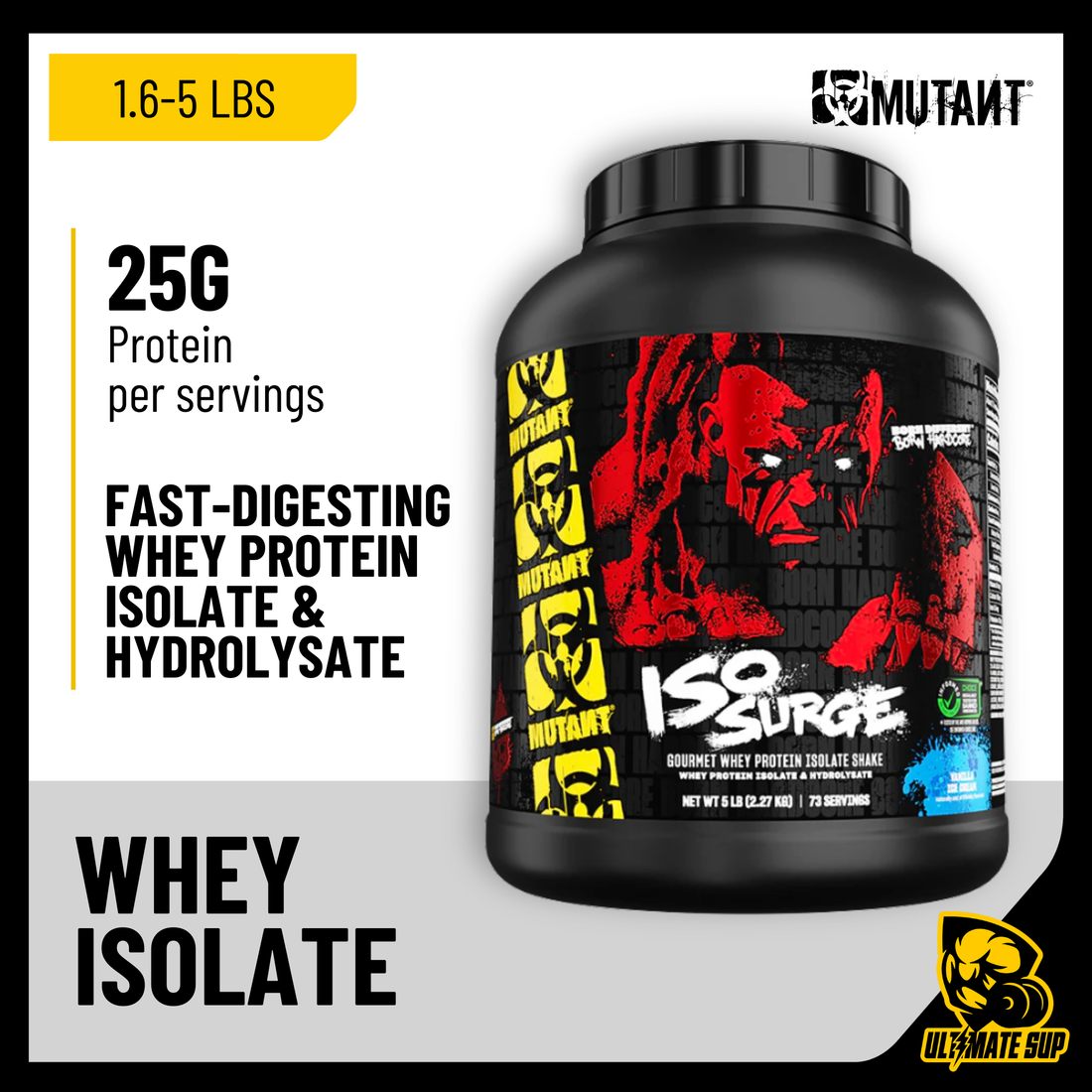 Mutant, Hardcore Iso (The Gourmet Standard) - Whey Isolate, 5 lbs - Ultimate Sup Singapore