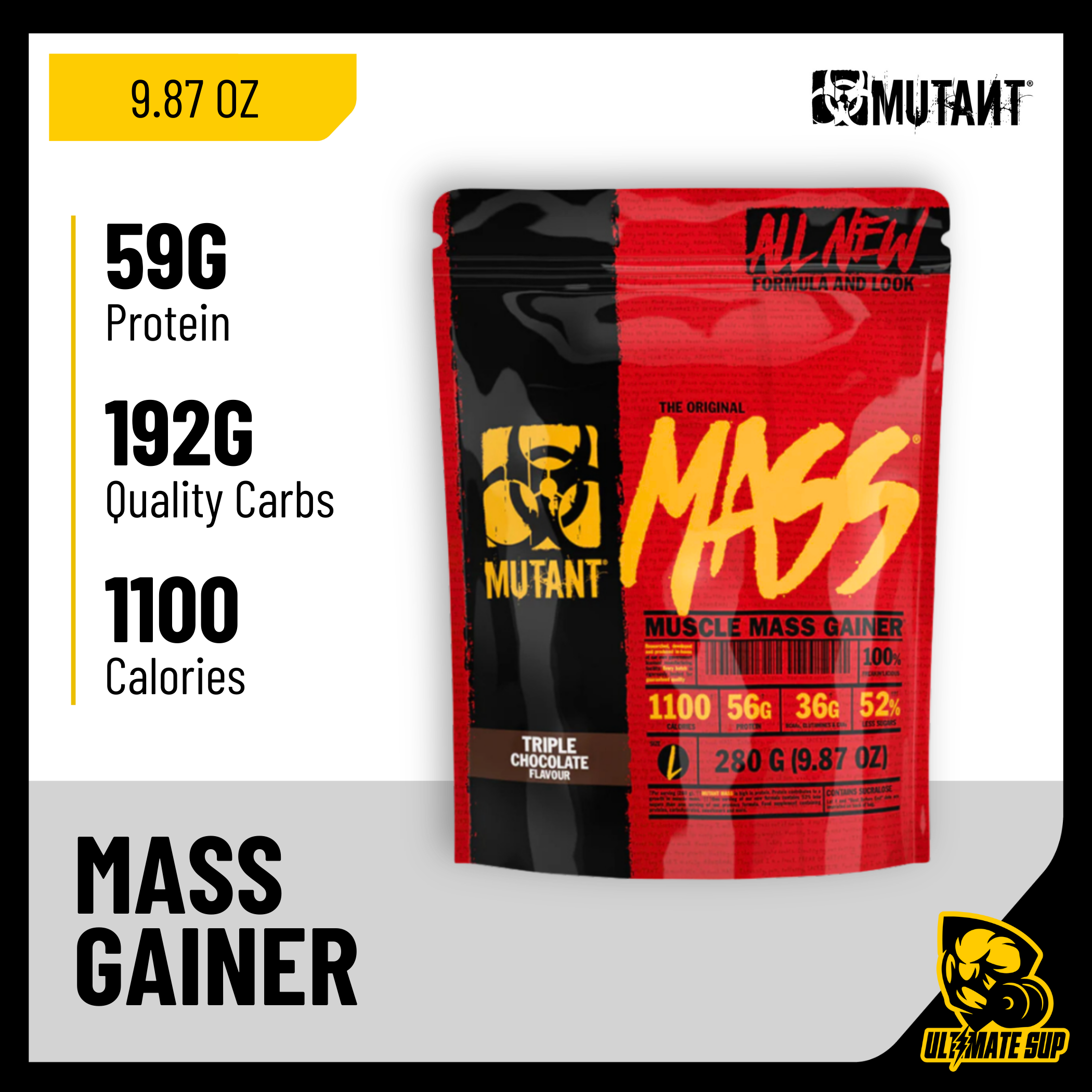 Mutant, MASS - Muscle Mass Gainer, 280g - Ultimate Sup Singapore
