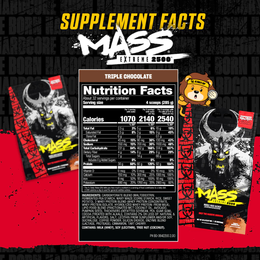 Mutant, Mass Extreme 2500, 2.2-20 lbs - Ultimate Sup Singapore