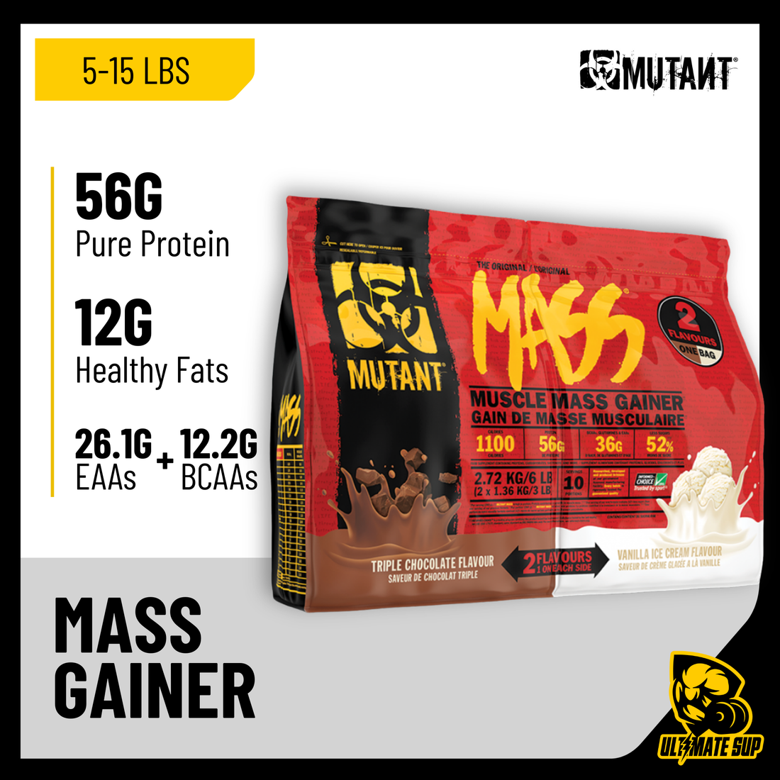 Mutant, Mass Muscle Gainer, 5-15 lbs - Ultimate Sup Singapore