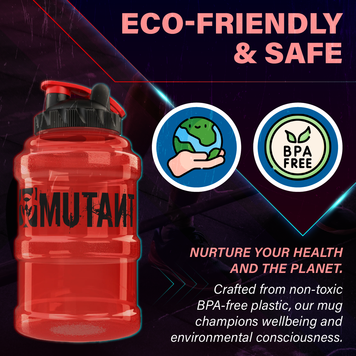 Mutant, Mega Mug Hydration Water Bottle, 2.6 Litre - Ultimate Sup Singapore