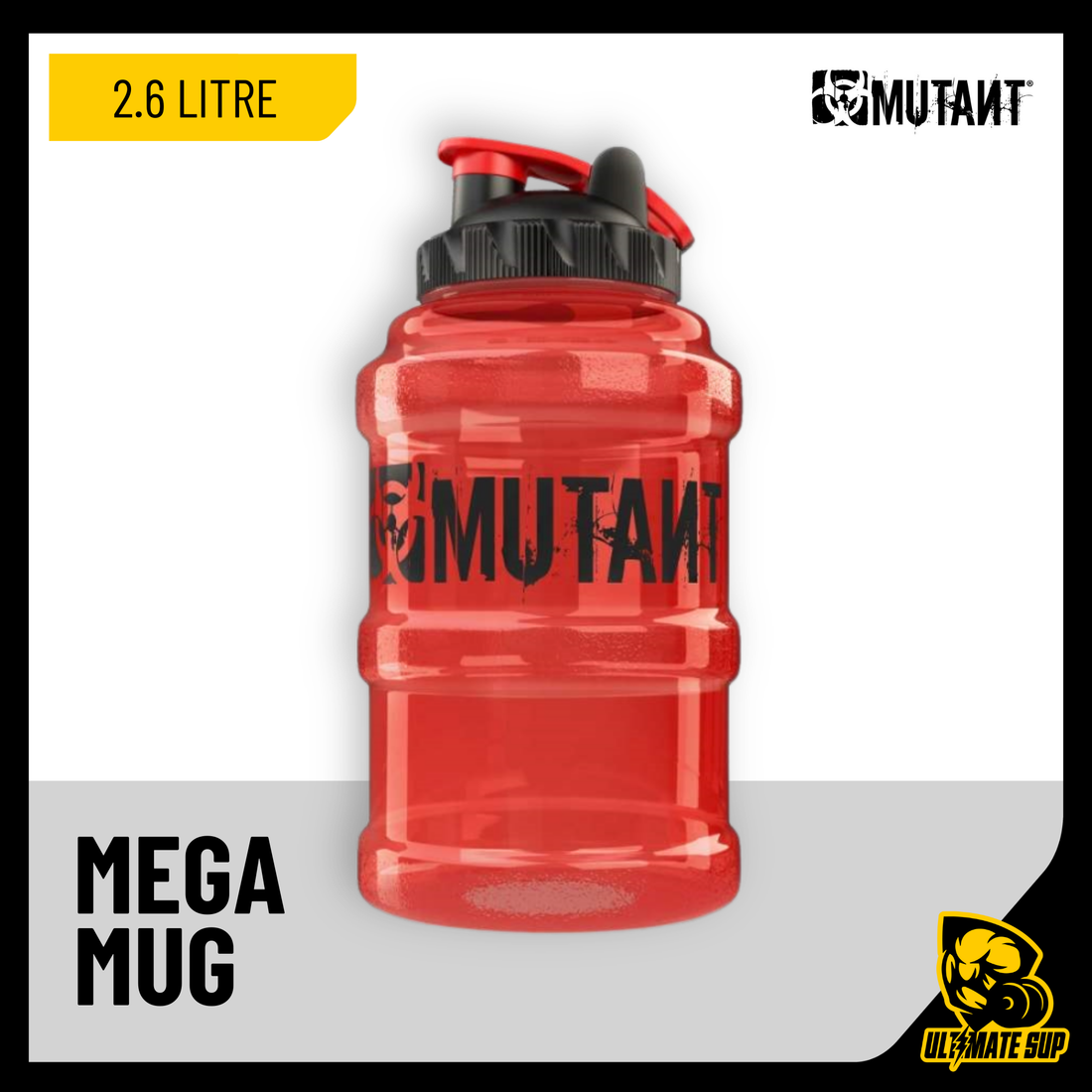 Mutant, Mega Mug Hydration Water Bottle, 2.6 Litre - Ultimate Sup Singapore