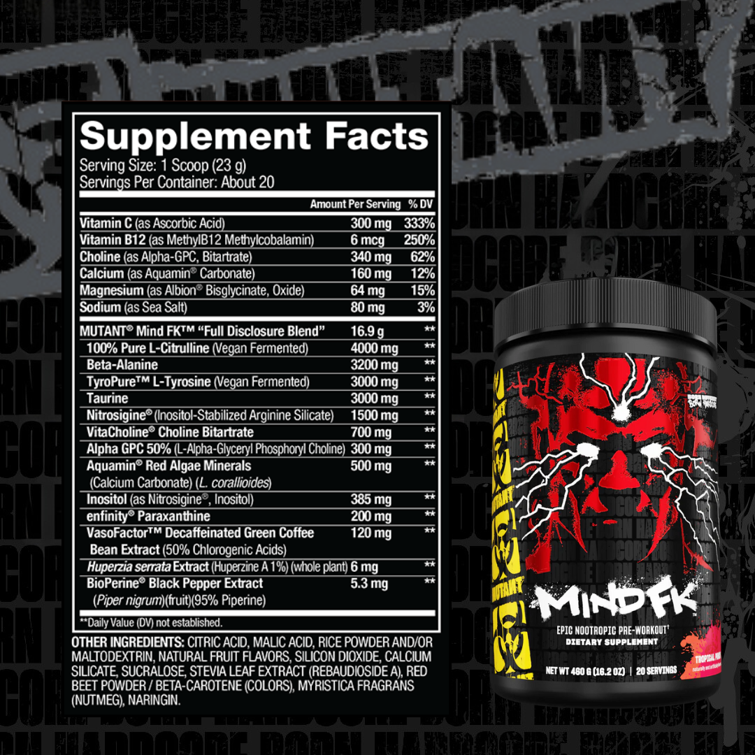 Mutant, Mind FK – Nootropic Pre-Workout, 460g - Ultimate Sup Singapore