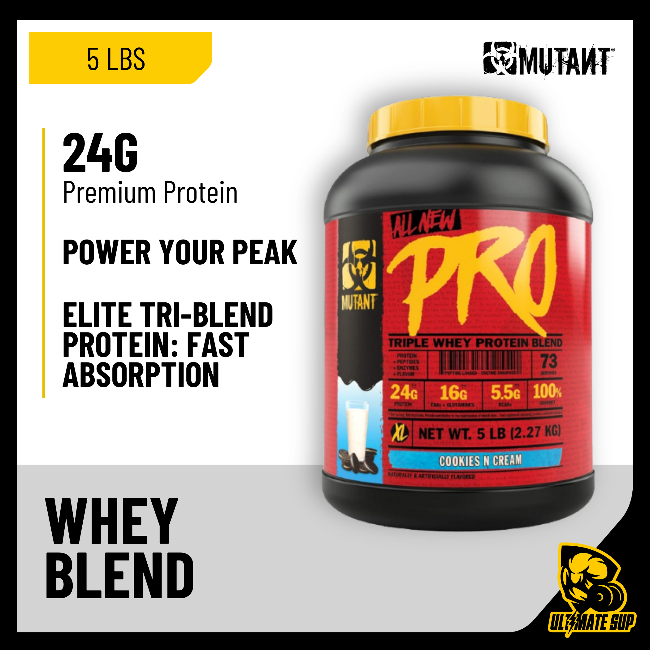 Mutant Pro, Triple Whey Protein, Various Flavors, 5 lb (2.27 kg) - Ultimate Sup Singapore