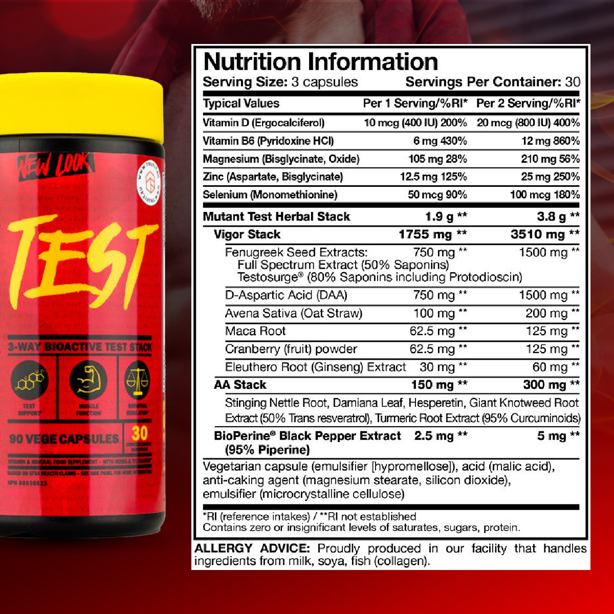 Mutant, TEST Testosterone Booster, 90 Capsules - Ultimate Sup Singapore