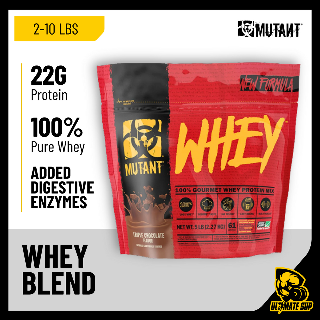 Mutant, Whey Protein Powder, 2-10 lbs - Ultimate Sup Singapore