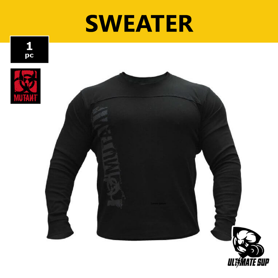 Mutant LONG SLEEVE THERMAL SWEATER – Leave Humanity Behind,  Black - Ultimate Sup Singapore