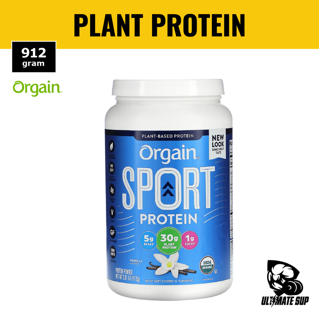 Orgain, Sport Protein Powder, Plant Protein, Gluten Free, Vegan, Soy Free, Organic, Vanilla, 2.01 lb - Main Front