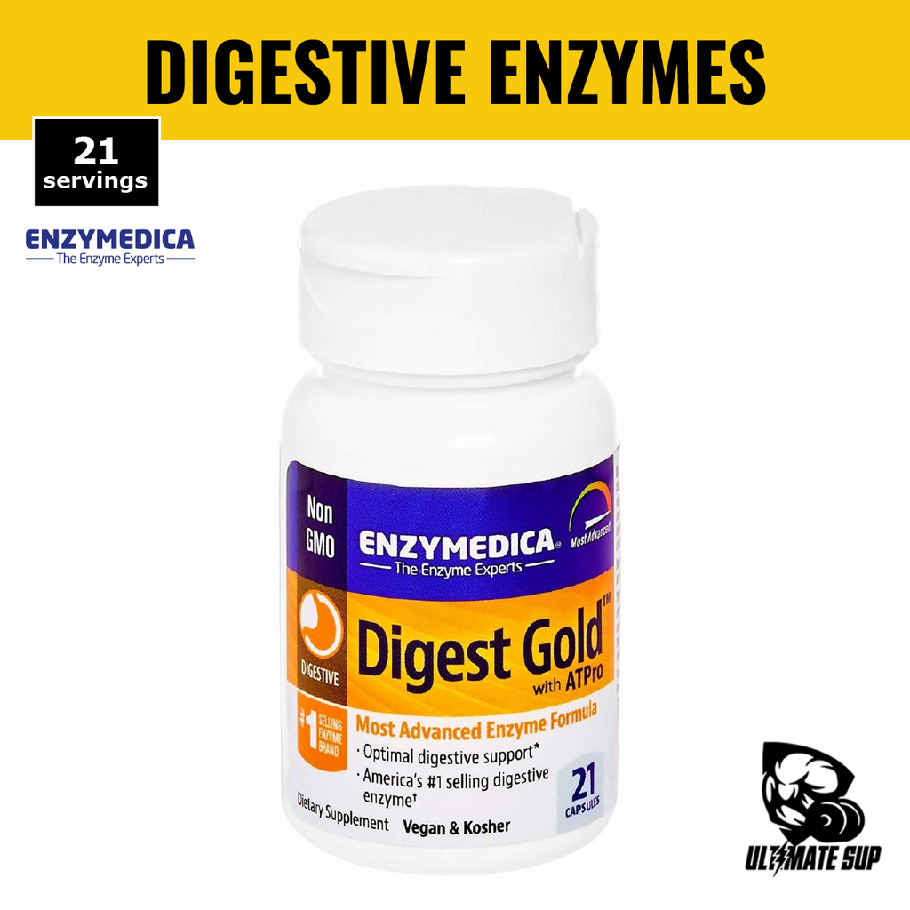 Enzymedica, Digest Gold with ATPro, Digestive Enzyme, Gluten Free, No GMO, Vegan,  21 Capsules - main front