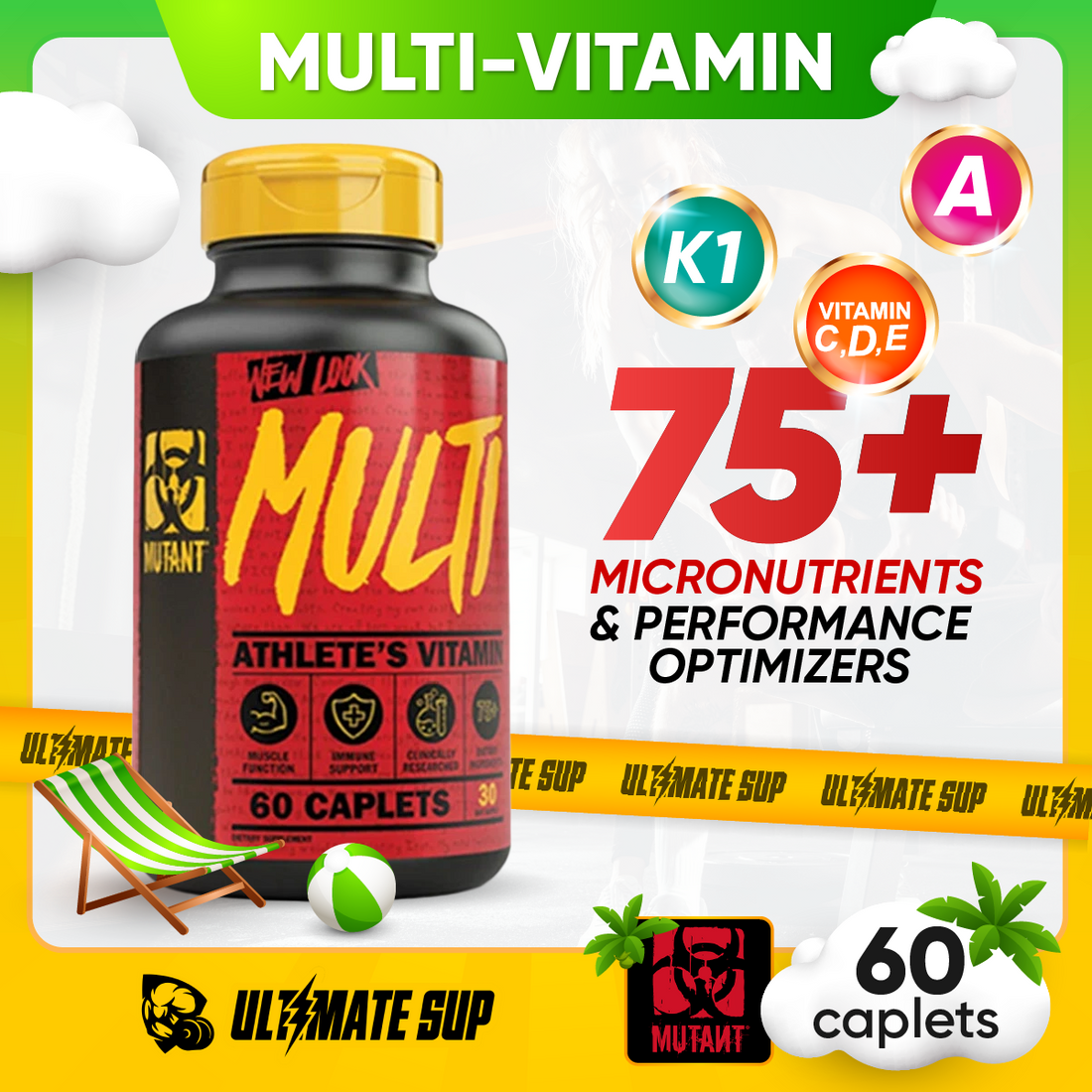 Mutant MULTI 60 Caplets | Supports healthy muscle function - Ultimate Sup Singapore