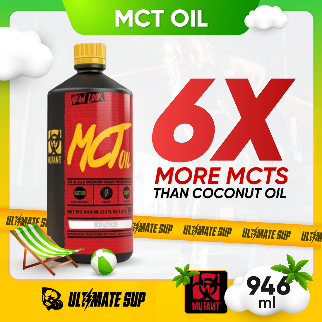 Mutant MCT Oil for Weight Loss, Low Carb, Keto Friendly, Digestive Supplement, 946ml - Ultimate Sup Singapore