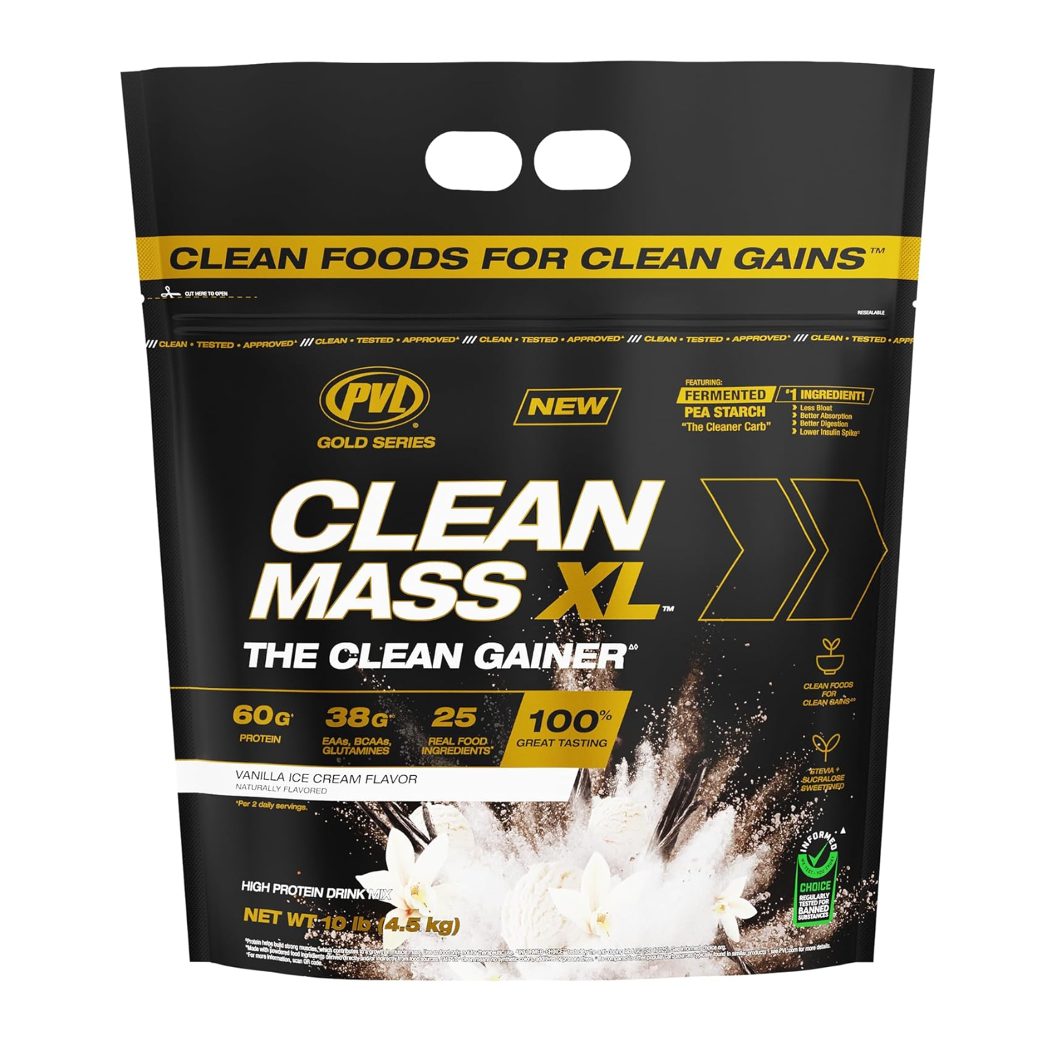 PVL Clean Mass XL, Weight Gainer Protein Powder, EAAs, BCAAs & glutamine, Muscle Recovery, 5-10LBS - Ultimate Sup Singapore