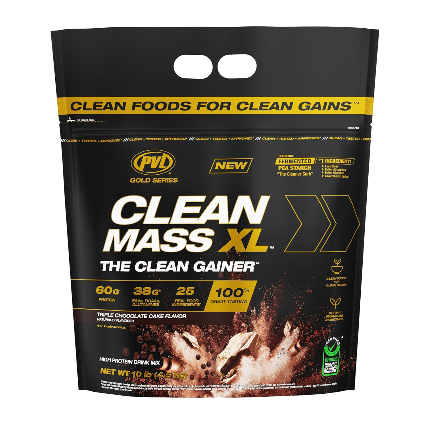 PVL Clean Mass XL, Weight Gainer Protein Powder, EAAs, BCAAs & glutamine, Muscle Recovery, 5-10LBS - Ultimate Sup Singapore