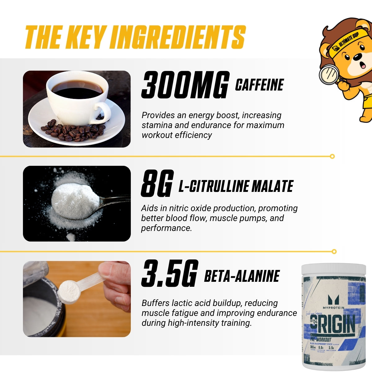 MyProtein, Origin Pre Workout, 60 sers - Ultimate Sup Singapore