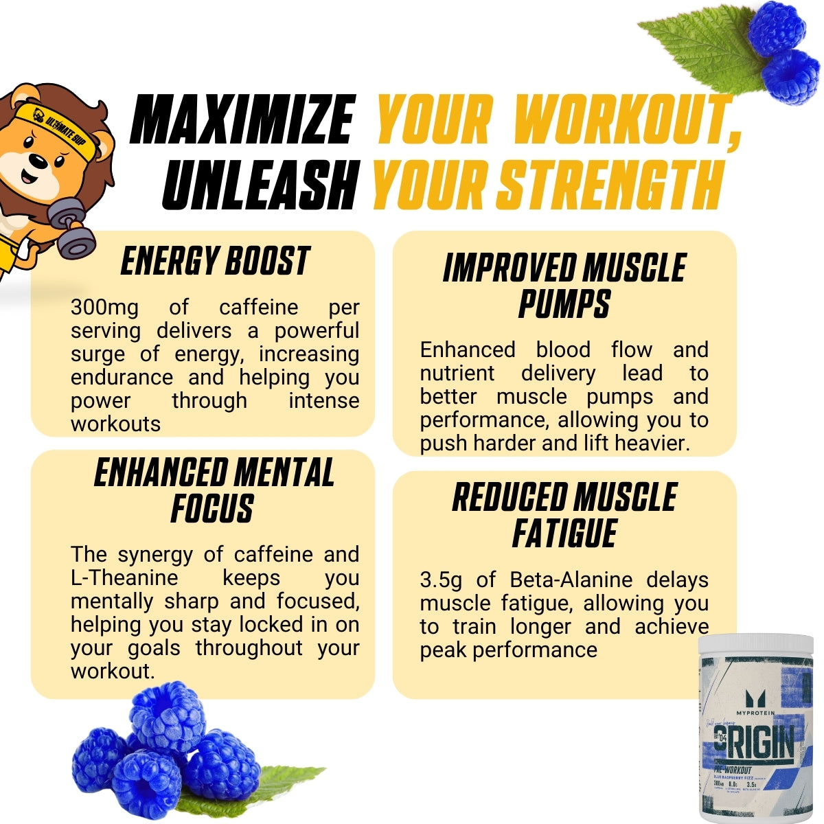 MyProtein, Origin Pre Workout, 60 sers - Ultimate Sup Singapore