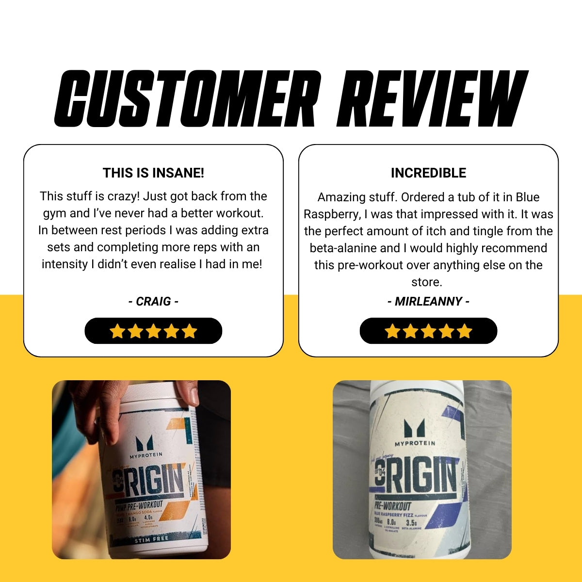 MyProtein, Origin Pre Workout, 60 sers - Ultimate Sup Singapore