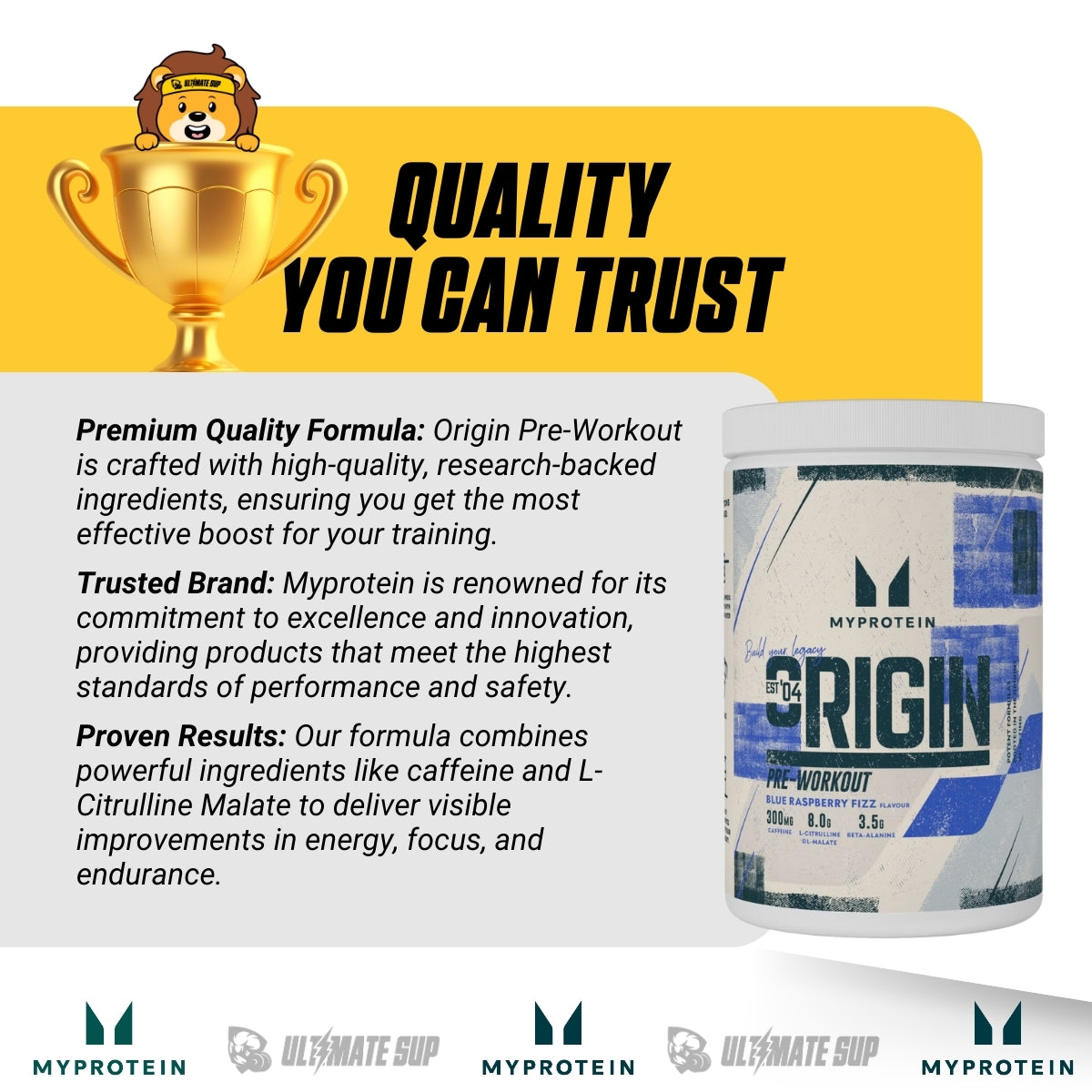 MyProtein, Origin Pre Workout, 60 sers - Ultimate Sup Singapore