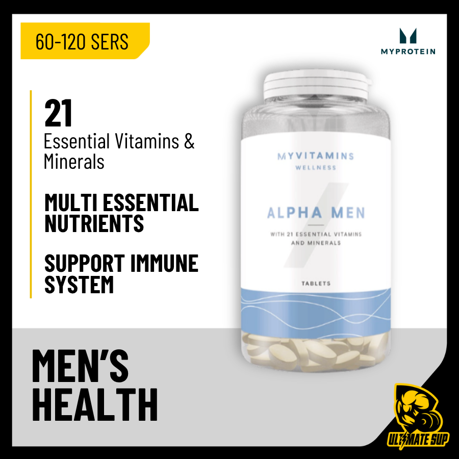 Myprotein Alpha Men Multivitamin Tablets | Essential Vitamins & Minerals | Vital for a Healthy Immune System, 120-240 Tablets, 60-120 Servings - Ultimate Sup Singapore