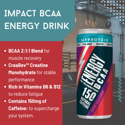 Myprotein, BCAA Energy Drink, 6 cans/box - Ultimate Sup Singapore