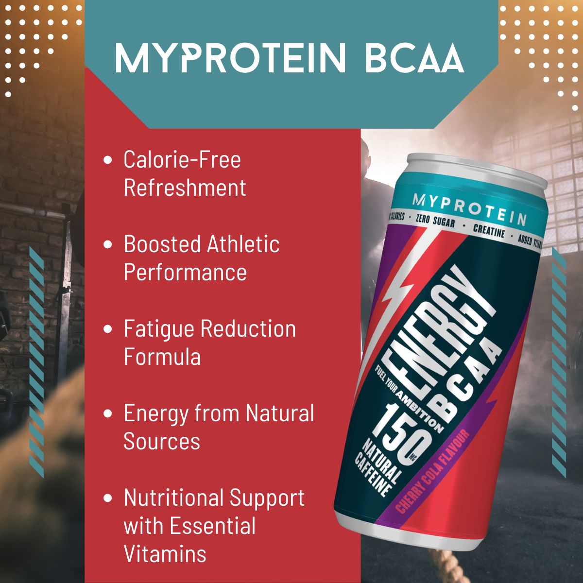 Myprotein, BCAA Energy Drink, 6 cans/box - Ultimate Sup Singapore