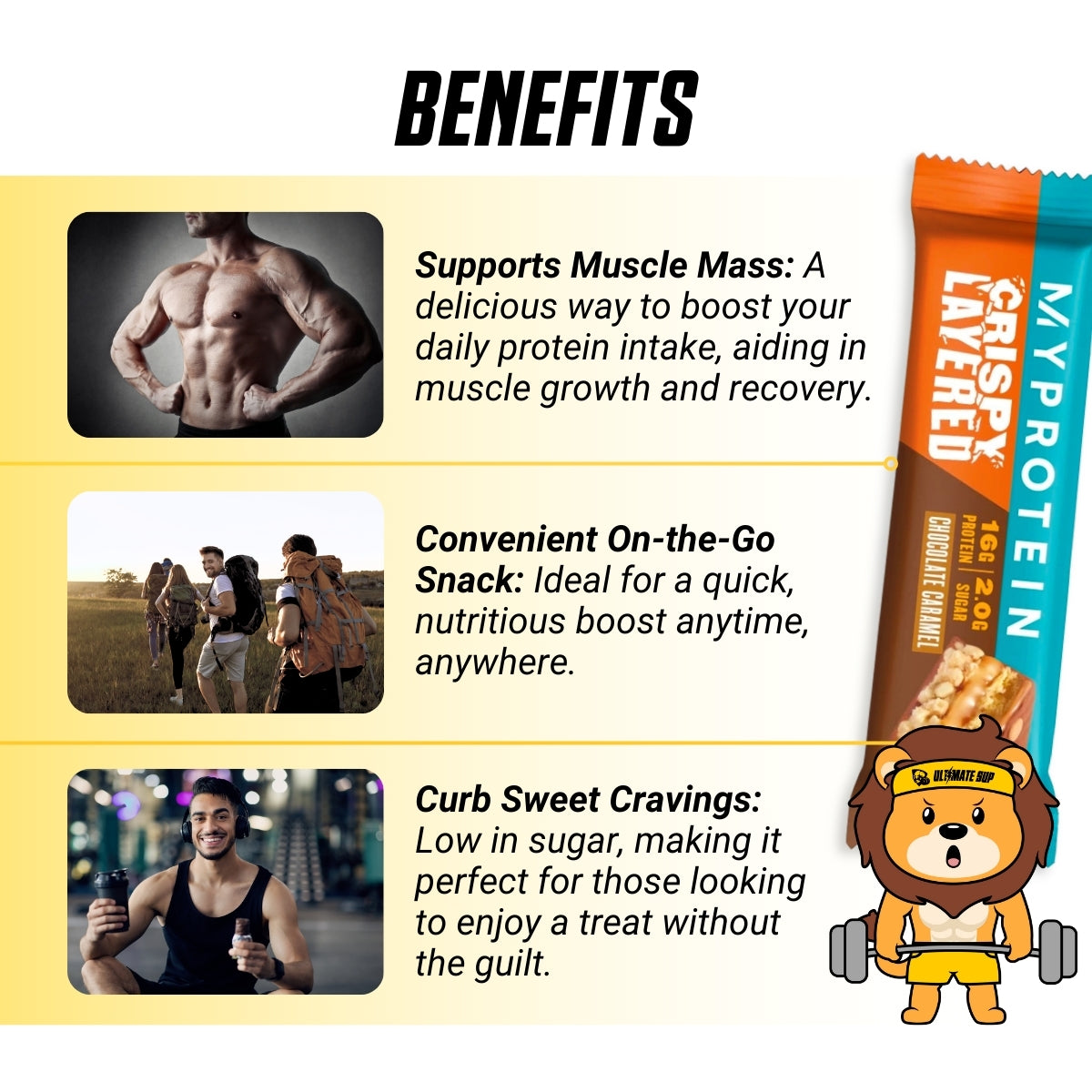Myprotein Crispy Layered Bar | 16g Protein Each Various Flavor - Ultimate Sup Singapore