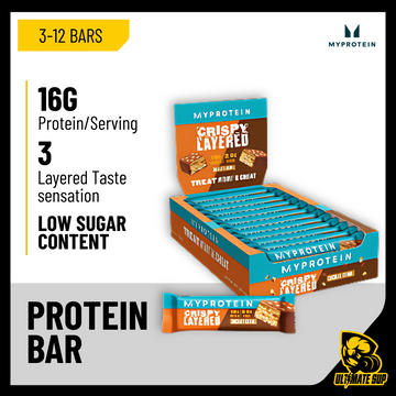 Myprotein Crispy Layered Bar | 16g Protein Each Various Flavor - Ultimate Sup Singapore