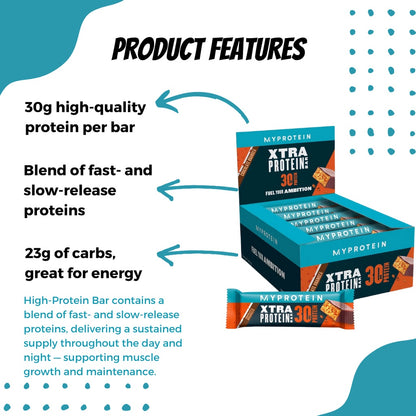 Myprotein High Protein Bar, Xtra Protein, Protein Bar, Support Muscle, Great for Energy, 3-12 bars - Ultimate Sup Singapore
