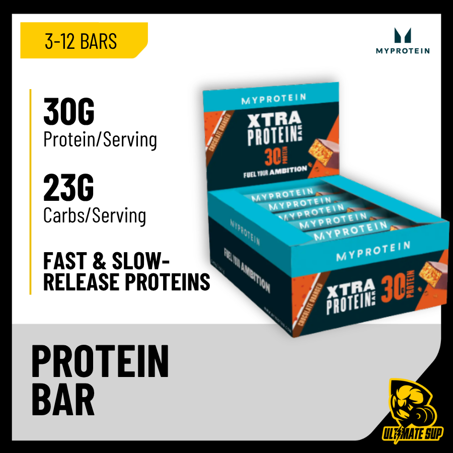 Myprotein High Protein Bar, Xtra Protein, Protein Bar, Support Muscle, Great for Energy, 3-12 bars - Ultimate Sup Singapore