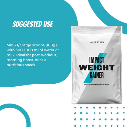 Myprotein Impact Weight Gainer Blend Build Muscle & Gain Weight, Mass Gainer For Strength & Size, Dietary Supplement, 1 - 2.5kg - Ultimate Sup Singapore