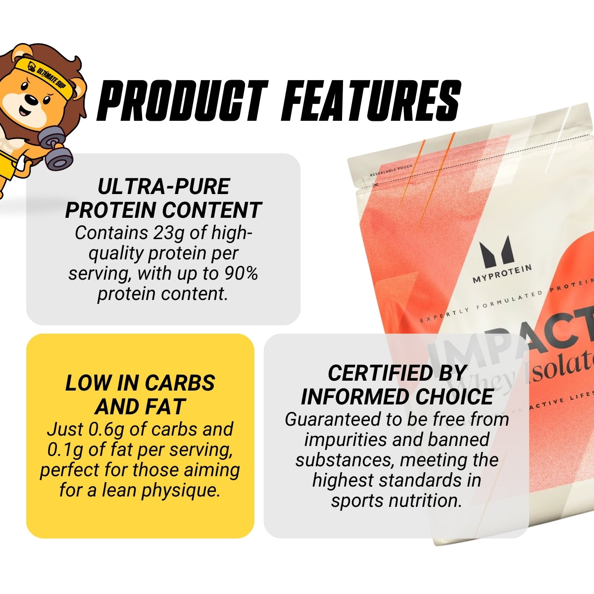 Myprotein, Impact Whey Isolate, 1kg - 2.5kg - Ultimate Sup Singapore