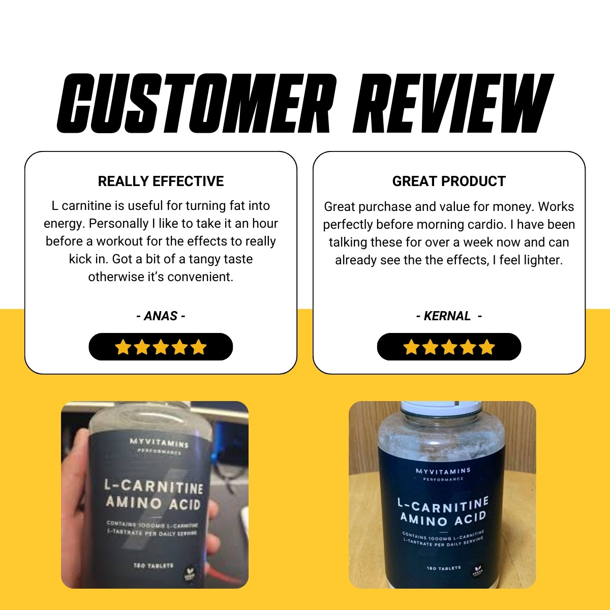 Myprotein L-Carnitine Tablets, 1000mg Carnitine, Amino Acid, Support Fat Burning, Muscle Recovery, 90-180 tablets - Ultimate Sup Singapore