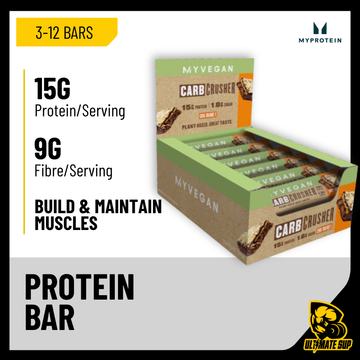 Myprotein Vegan Carb Crusher Protein Bar | Plant-powered Protein & Low Sugar | Vegan Friendly | Grow Muscle & Keep Fit - Ultimate Sup Singapore