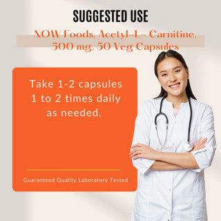NOW Foods, Acetyl-L- Carnitine 500 mg, 50-200 Veg Caps - Ultimate Sup Singapore