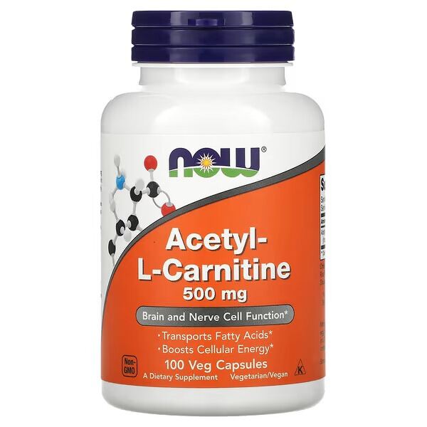 NOW Foods, Acetyl-L- Carnitine 500 mg, 50-200 Veg Caps - Ultimate Sup Singapore
