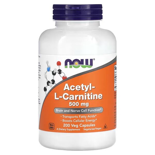 NOW Foods, Acetyl-L- Carnitine 500 mg, 50-200 Veg Caps - Ultimate Sup Singapore