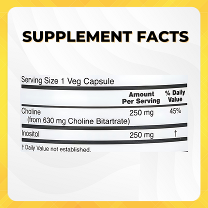 NOW Foods, Choline & Inositol, 100 Veg Capsules - Ultimate Sup Singapore
