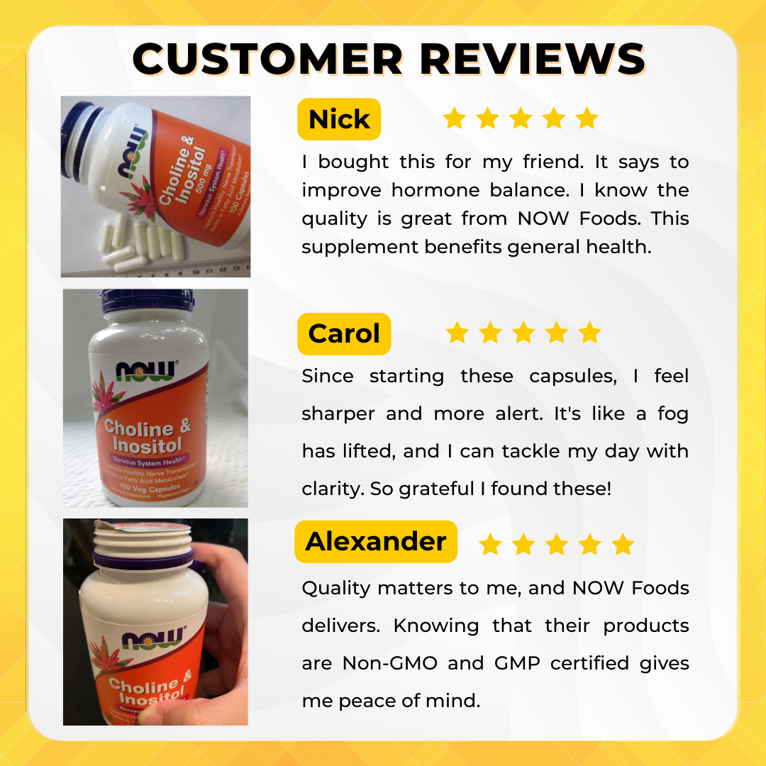 NOW Foods, Choline & Inositol, 100 Veg Capsules - Ultimate Sup Singapore