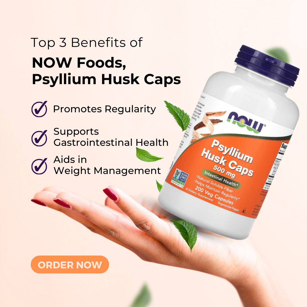NOW Foods, Psyllium Hush Caps, 500 mg, 200 Veg Capsules - Ultimate Sup Singapore