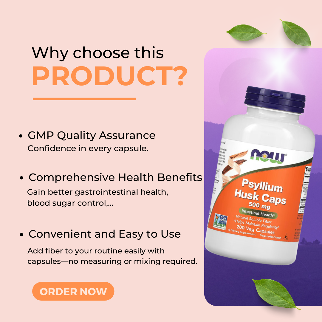 NOW Foods, Psyllium Hush Caps, 500 mg, 200 Veg Capsules - Ultimate Sup Singapore