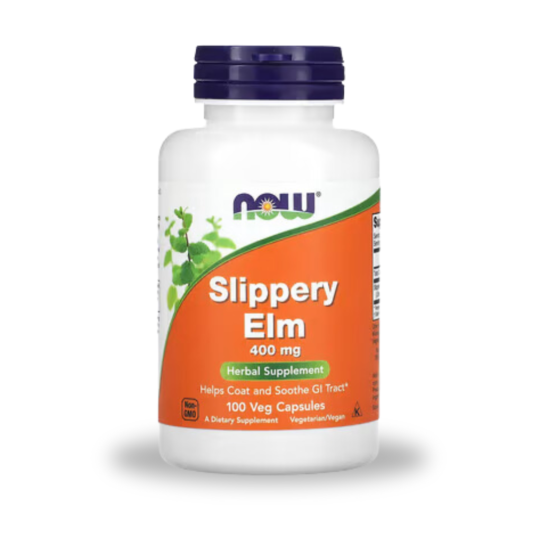 NOW Foods, Slippery Elm, 400 mg, 100 Veg Capsules - Ultimate Sup Singapore
