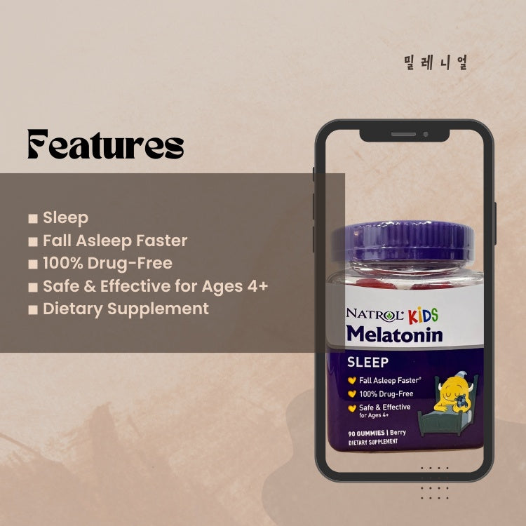 Natrol Kids Melatonin, Ages 4+, Sleep Calm, Kids Sleep + Immune Health, Helps Establish Sleep Patterns | Berry Flavor | 50 - 90 Gummies - Ultimate Sup Singapore
