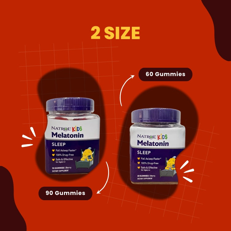 Natrol Kids Melatonin, Ages 4+, Sleep Calm, Kids Sleep + Immune Health, Helps Establish Sleep Patterns | Berry Flavor | 50 - 90 Gummies - Ultimate Sup Singapore