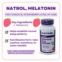 Melatonin Strawberry 5 mg, 90 Tablets