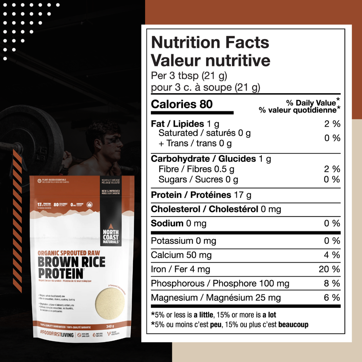 North Coast Naturals, Organic Sprouted Raw Brown Rice Protein, 340-840g - Ultimate Sup Singapore