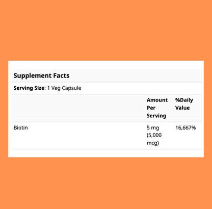 Now Foods Biotin, 5000mcg /10000mcg, Extra Strength, Support Amino Acid Metabolism, Dietary Supplement, Vegan, 120 Capsules - Ultimate Sup Singapore